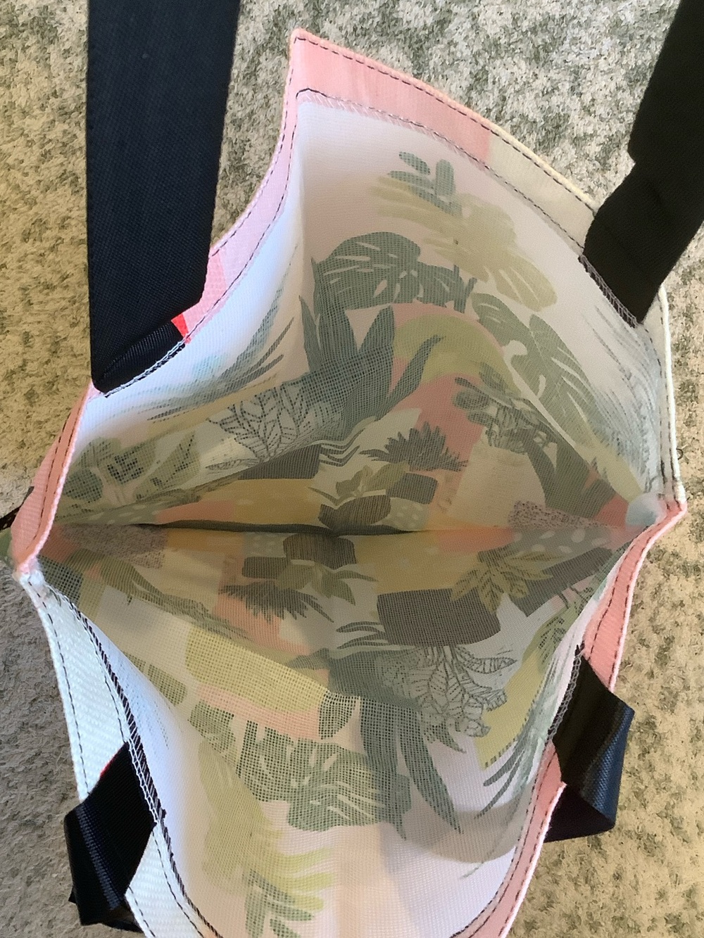 Tropical Potted Plants Canvas Tote Bag in Pink and Green NWT 13.50x15.75” - Picture 12 of 14